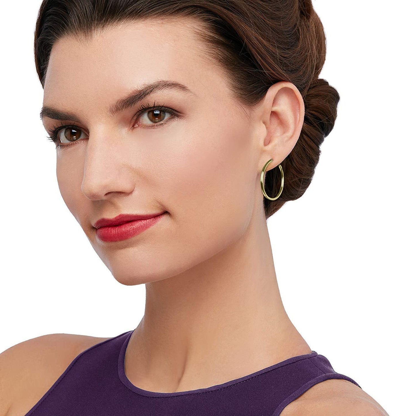1.5" Classic Round Hoop Earringin 18K Gold Plated, Earring, ALILY , ALILY jewelryjewelry deals, swarovski crystal jewelry, groupon jewelry,, jewelry for mom,