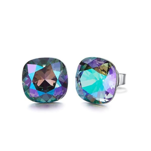 The Northern Lights Aurora B Changing Colors Stud 18K White Gold Plated - ALILY