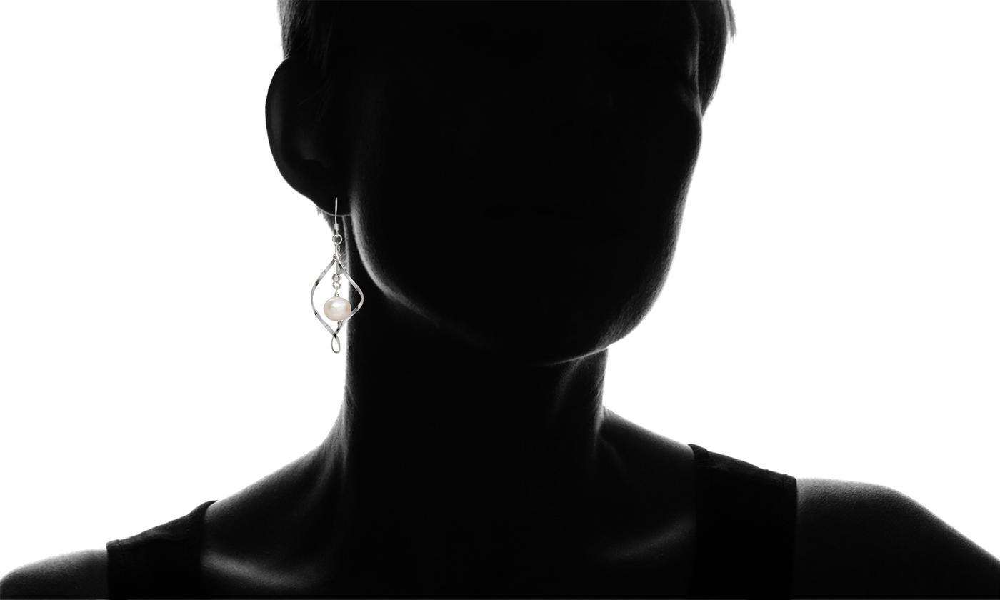 Freshwater Pearl Dangle Earrings in 18K White Gold Plated, , ALILY , ALILY jewelryjewelry deals, swarovski crystal jewelry, groupon jewelry,, jewelry for mom,