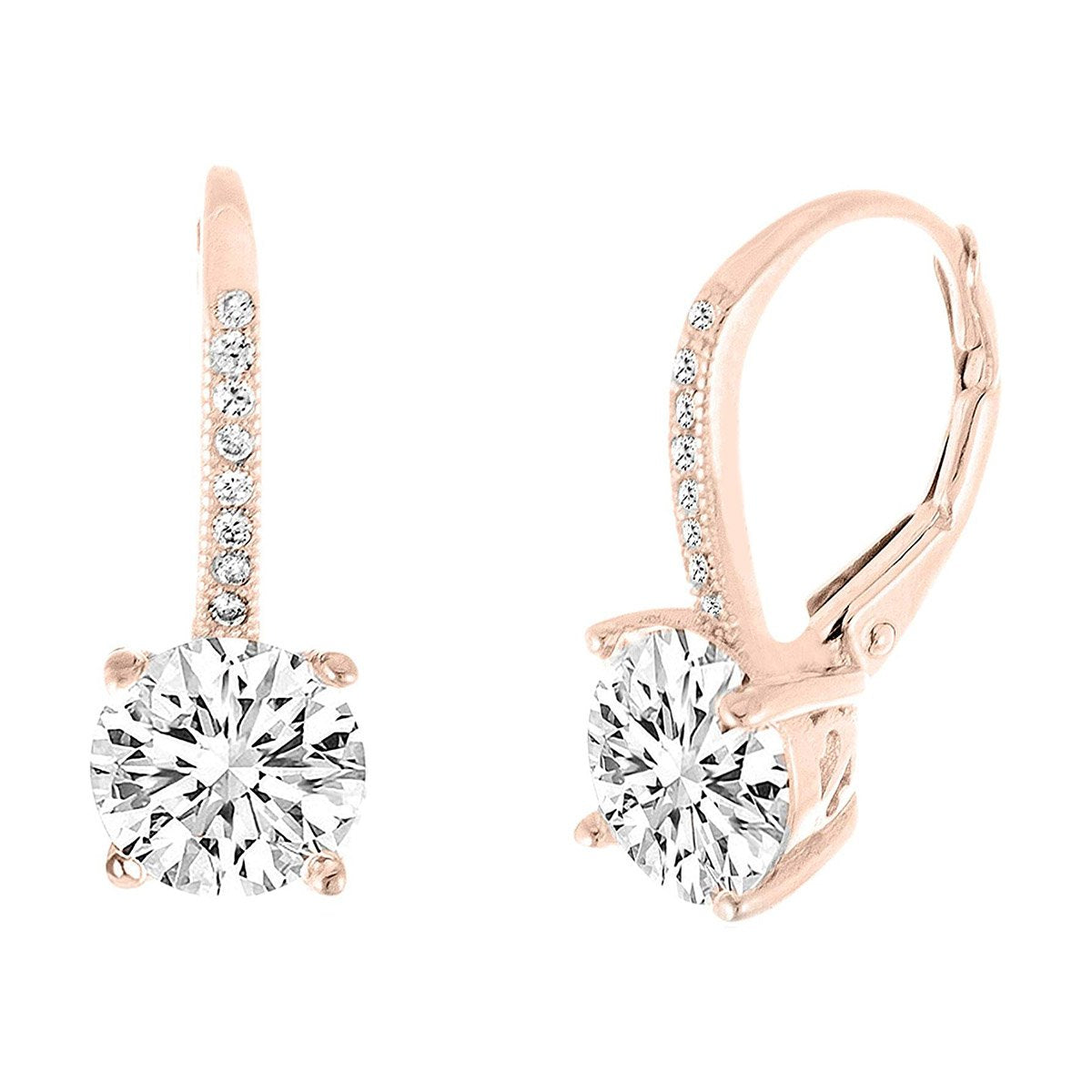 Pave Leverback Earrings in 18K Gold with Elements by Golden NYC ( 3 Colors)