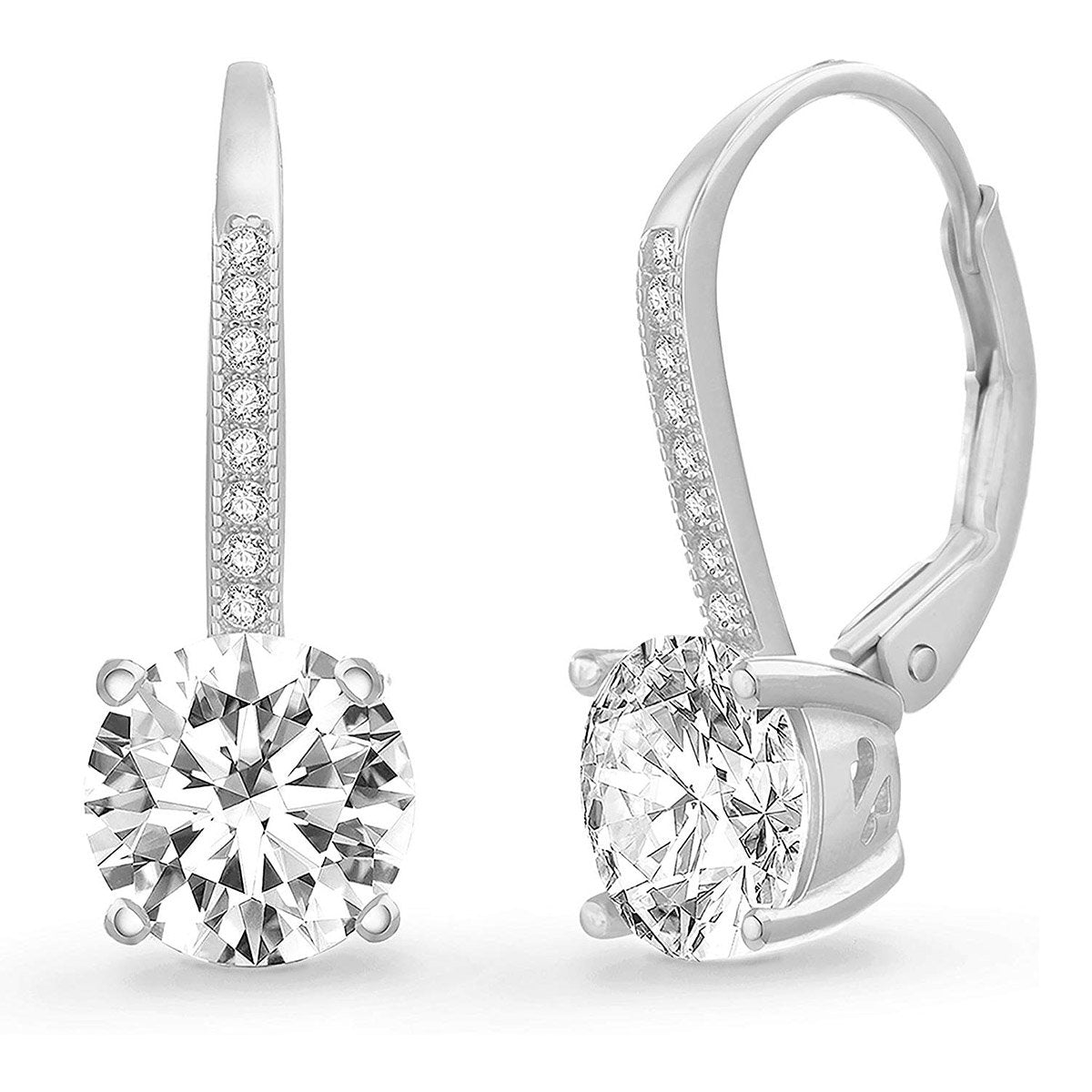 Pave Leverback Earrings in 18K Gold with Elements by Golden NYC ( 3 Colors)