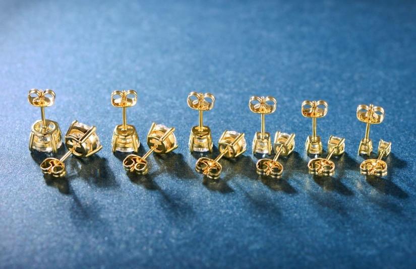 6 Piece Graduating Classic Elements Studs in 14K Gold Plated