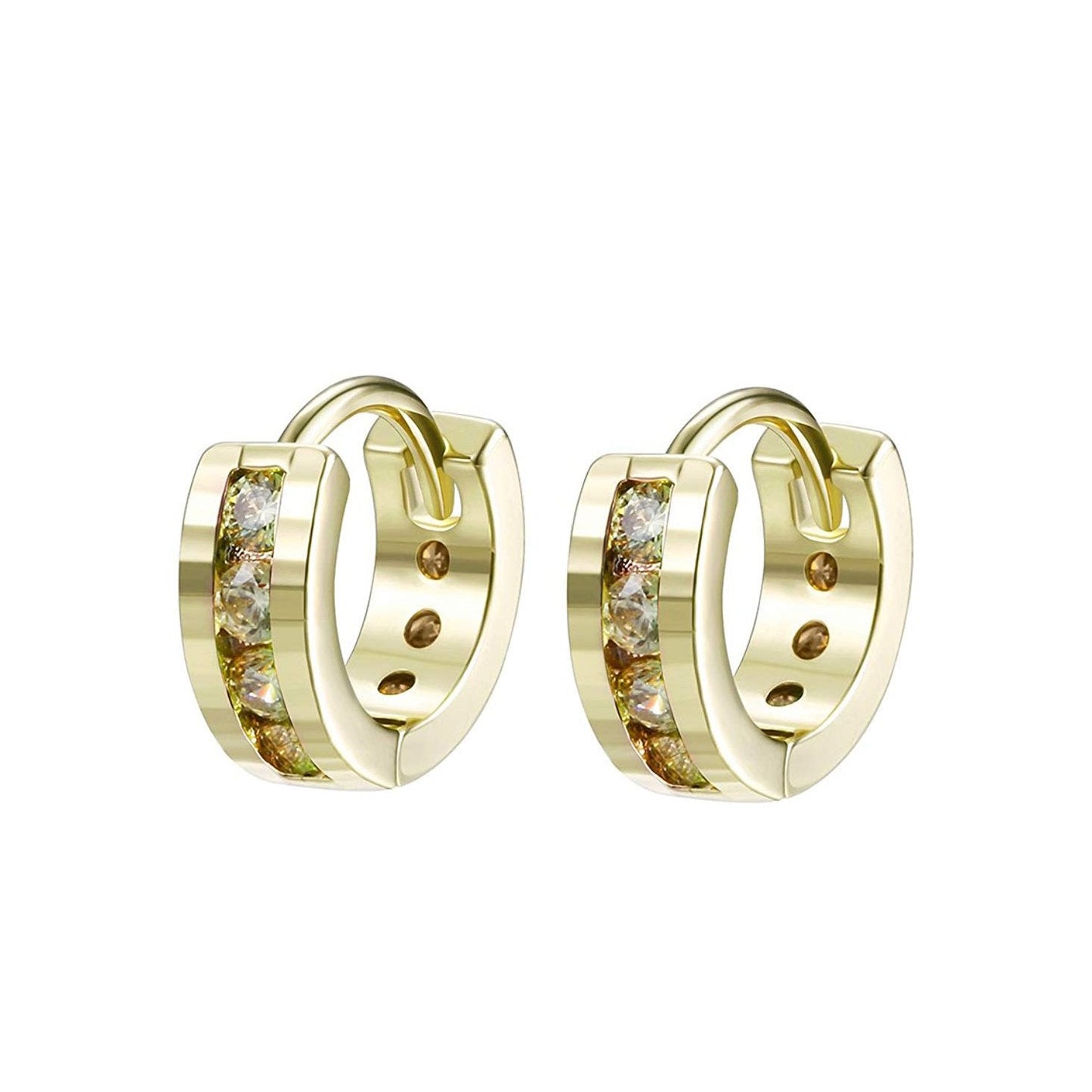 Classic Round Pave Huggie Earring - ALILY