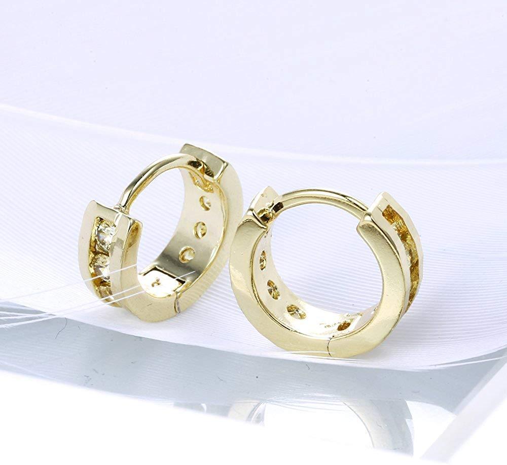 Classic Round Pave Huggie Earring - ALILY