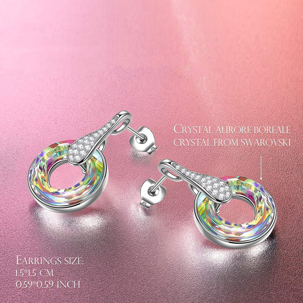 Aurora Borilles Round Stone Pave Drop Earring - ALILY
