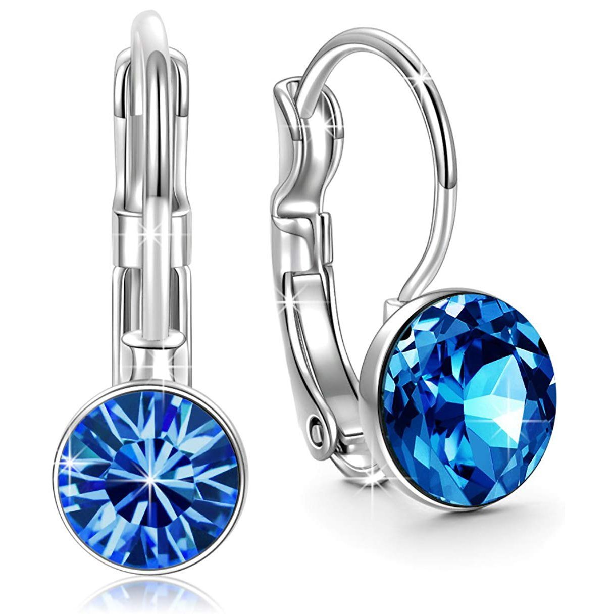 Round Baby 0.3" Crystals Leverback Earring - ALILY