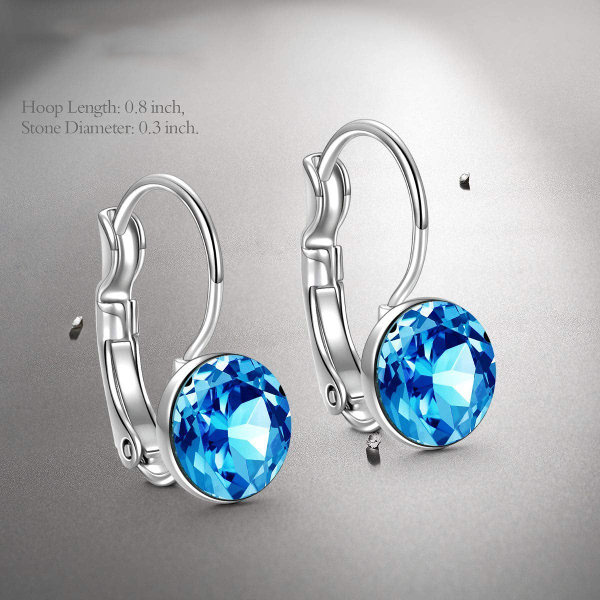 Round Baby 0.3" Crystals Leverback Earring - ALILY