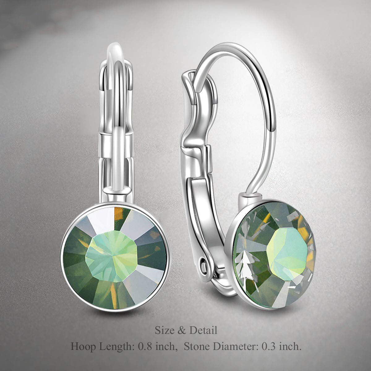 Round Baby 0.3" Crystals Leverback Earring - ALILY