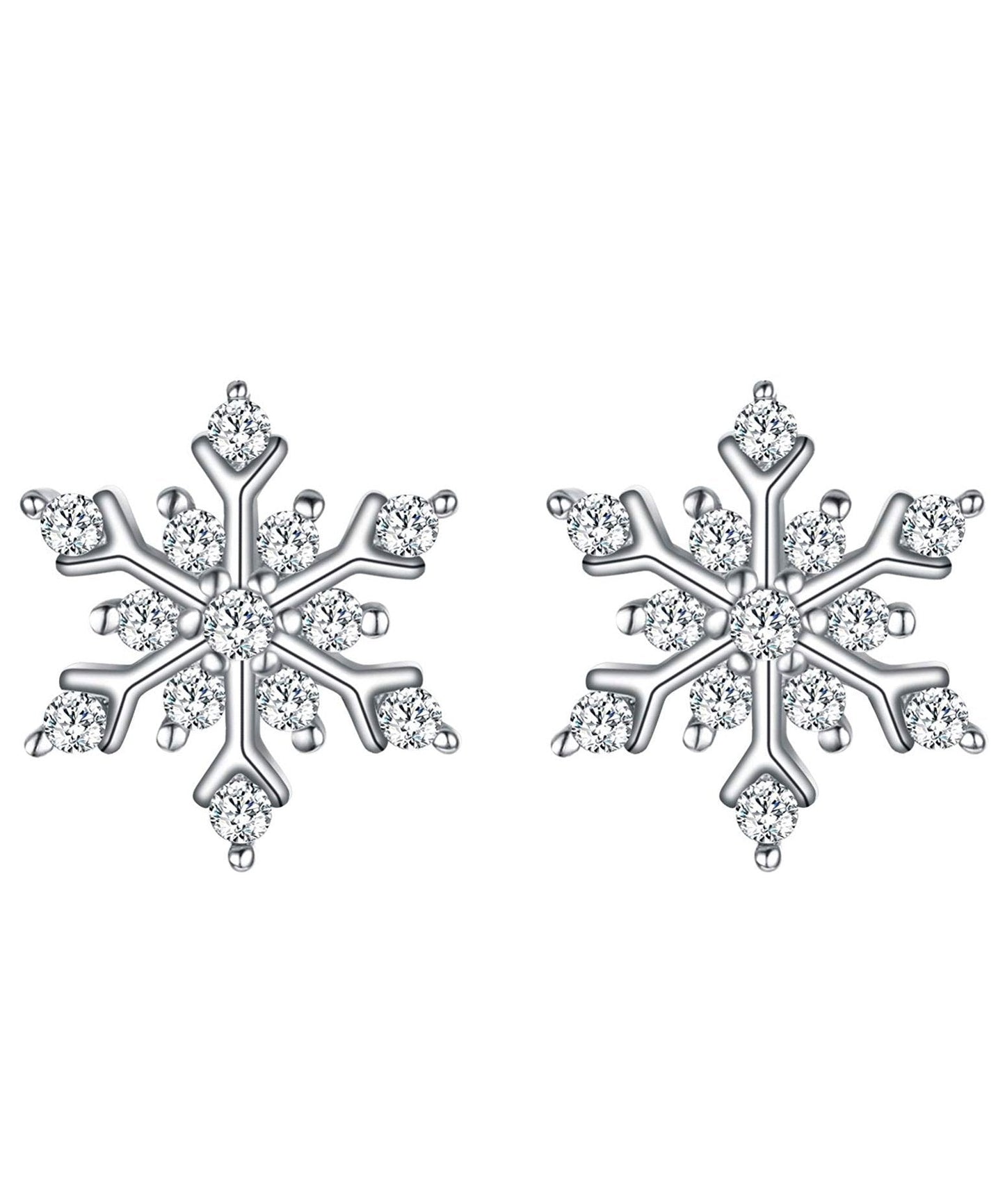 Snowflake for Winter Pave Stud Earrings - ALILY