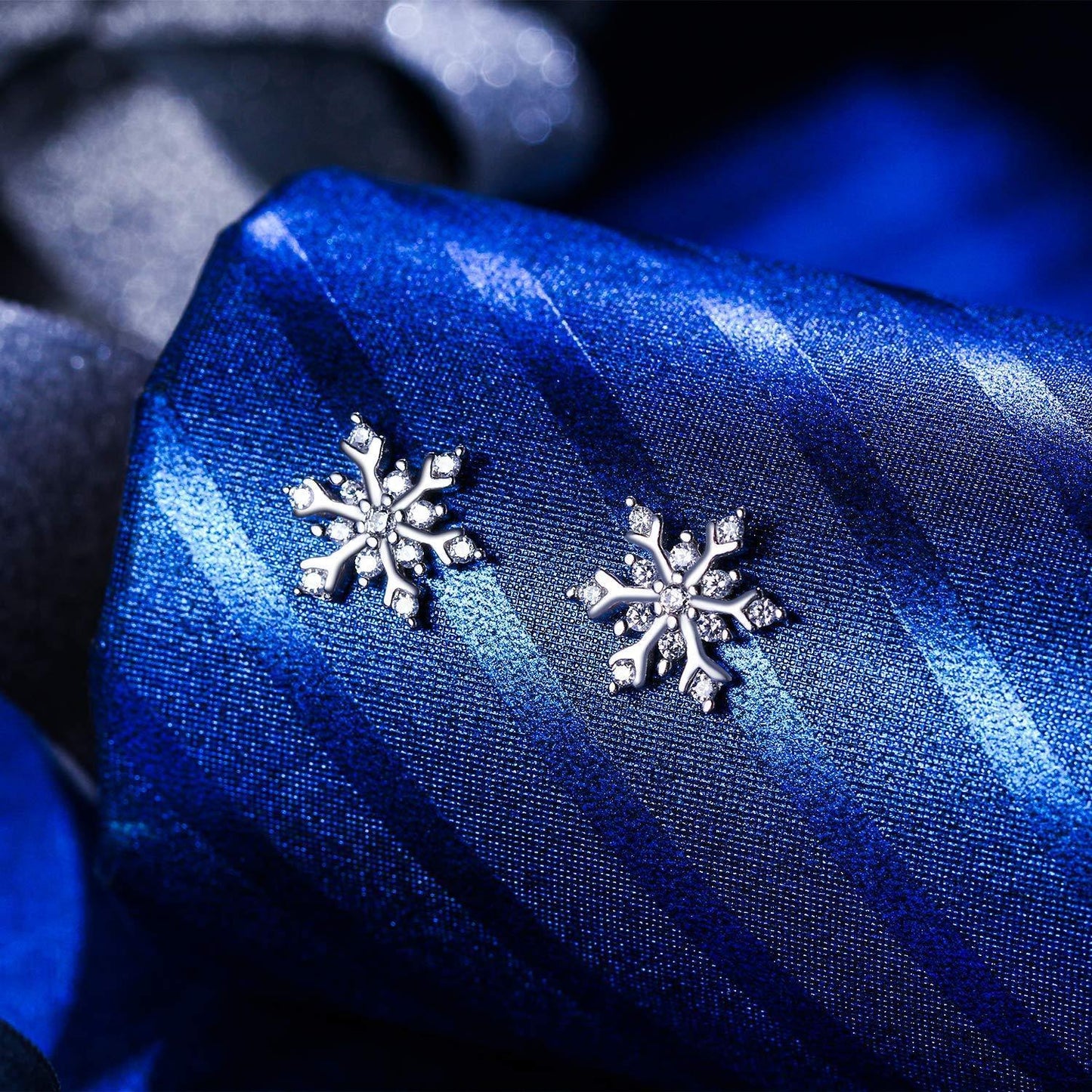 Snowflake for Winter Pave Stud Earrings - ALILY
