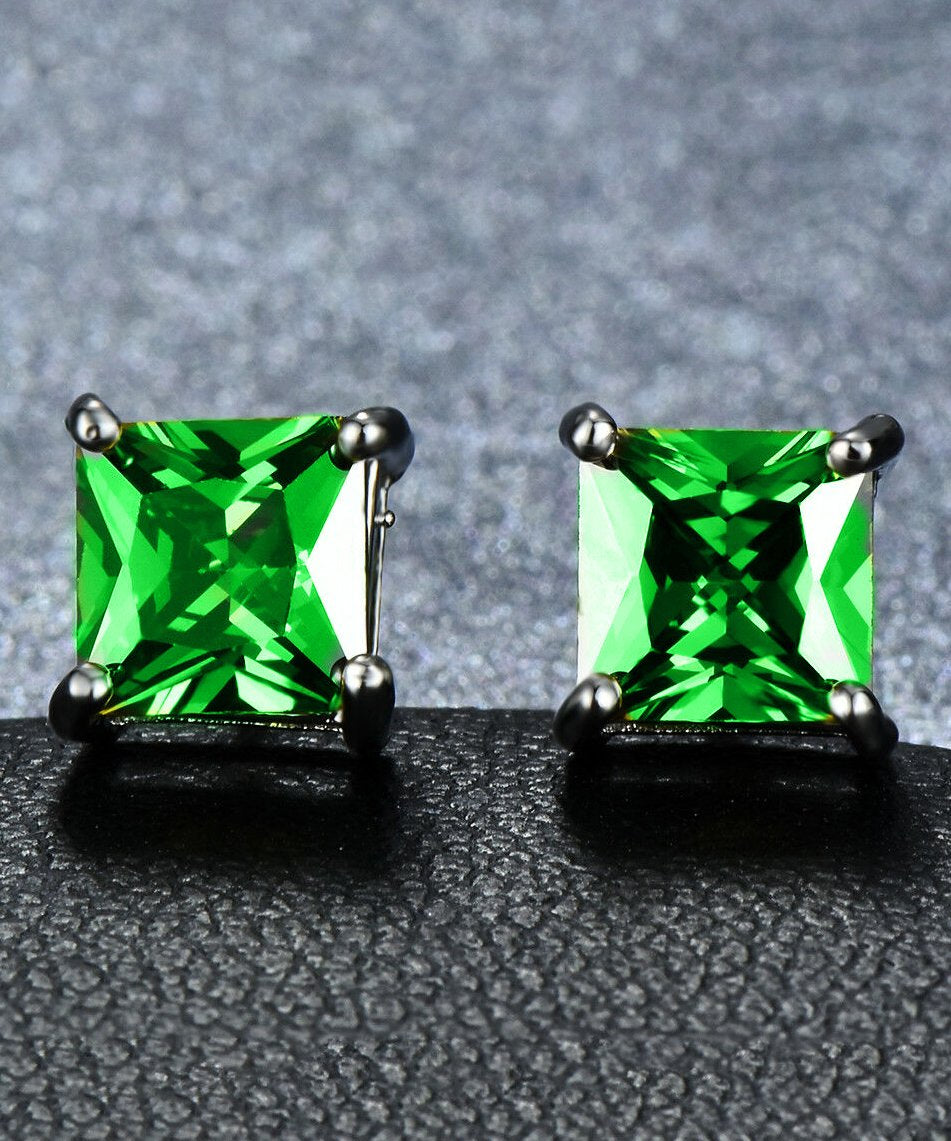 5 Piece Assorted Earring Set made With Crystals with Luxe Box - Emerald