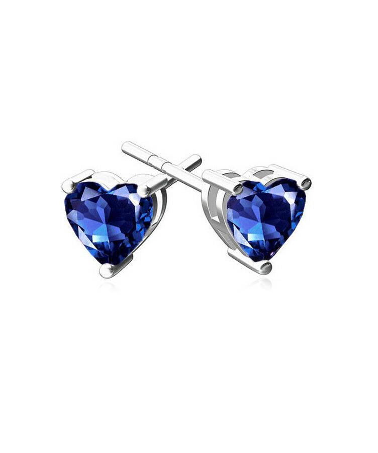 5 Piece Assorted Earring Set made With Crystals with Luxe Box - Sapphire