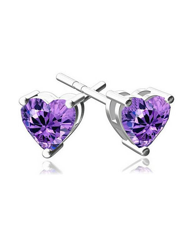 5 Piece Assorted Earring Set made With Crystals with Luxe Box - Amethyst