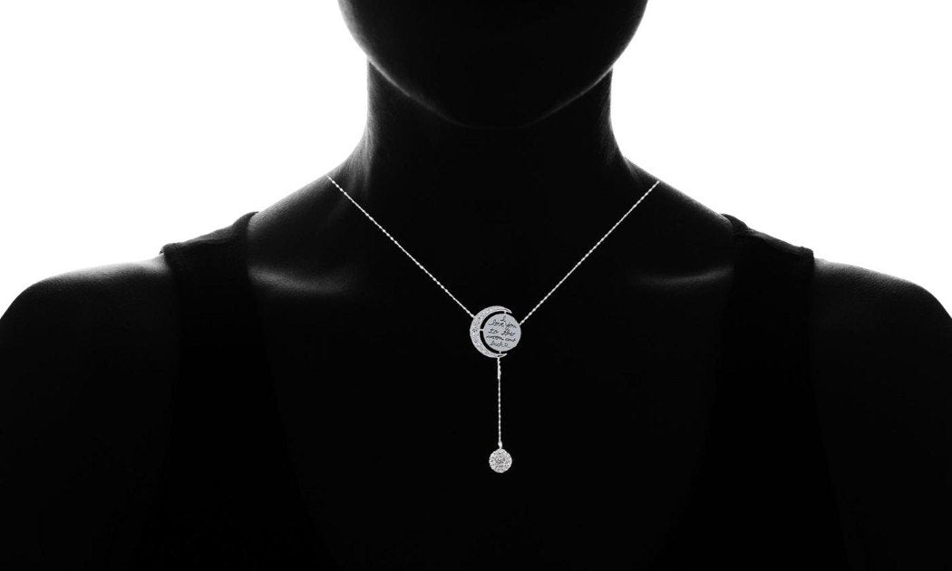 Engraved To The Moon And Back Y Necklace, Necklaces, ALILY , ALILY jewelryjewelry deals, swarovski crystal jewelry, groupon jewelry,, jewelry for mom,