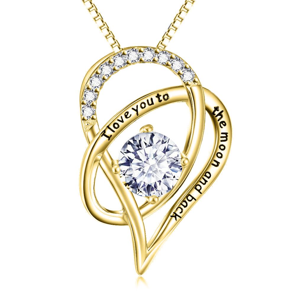 Love you to The Moon & Back Necklace Made with Austrian Elements in 18K Gold Plating - ALILY