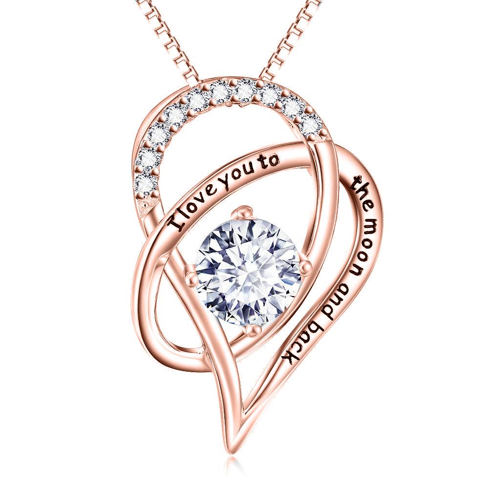 Love you to The Moon & Back Necklace Made with Austrian Elements in 18K Gold Plating - ALILY