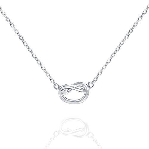 Trendy Twist Necklace 18" - 14K White Gold Plated