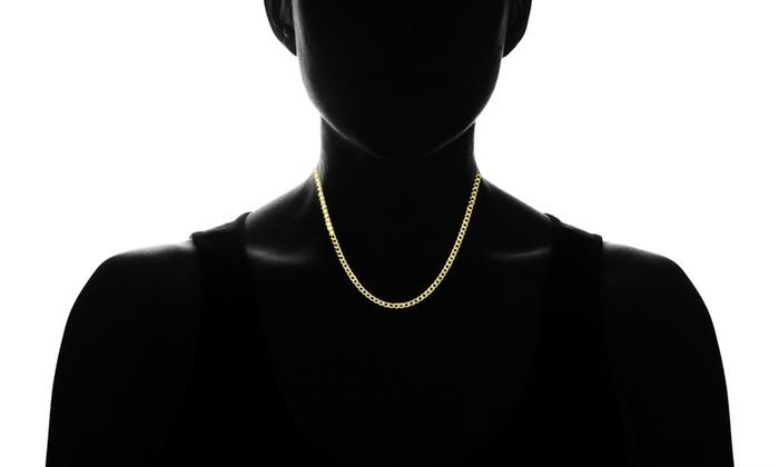 Unisex Solid Italian Curb Chain in 14K Gold Plating - ALILY