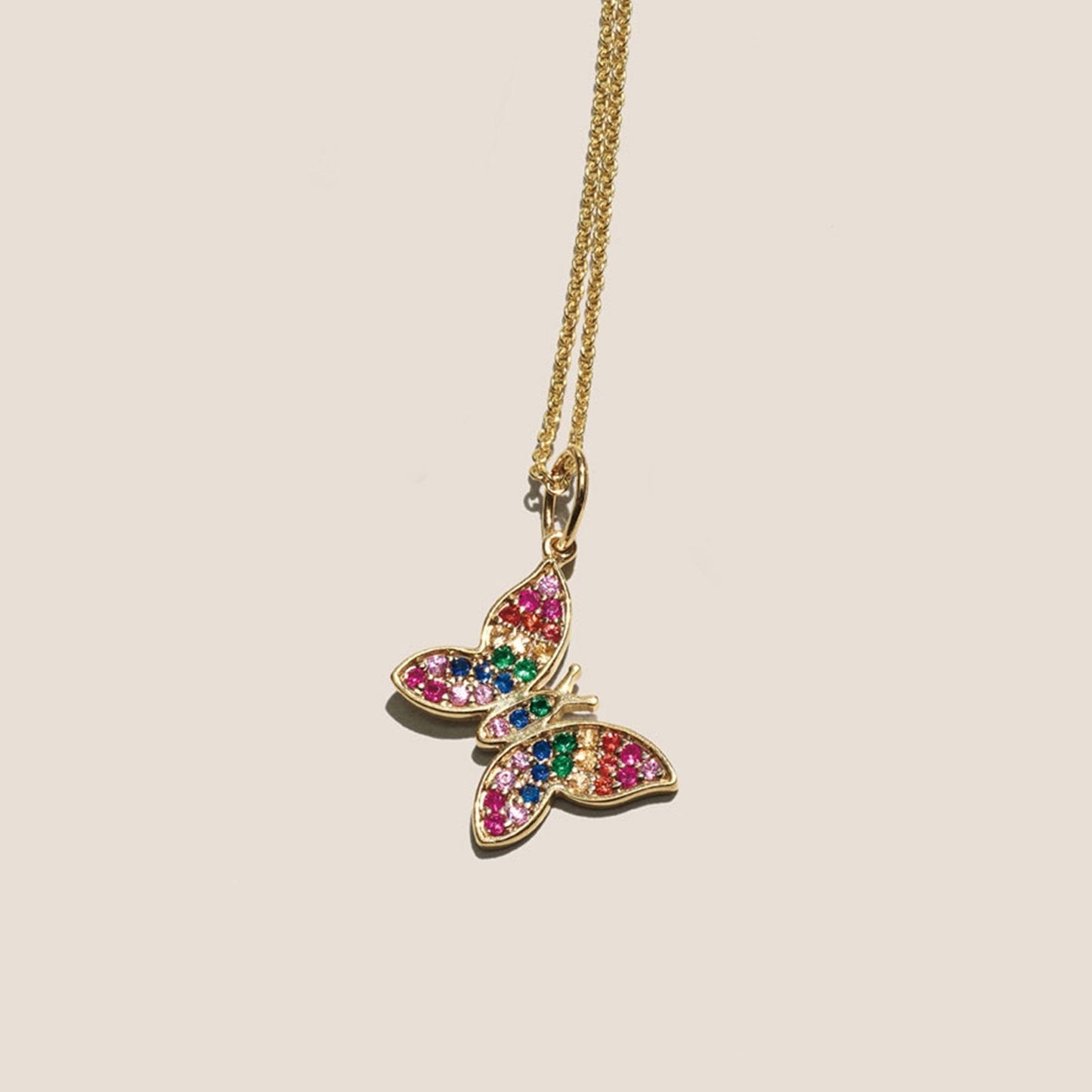 Rainbow Elements Pendant Necklaces in 14K Gold (Multiple Options)