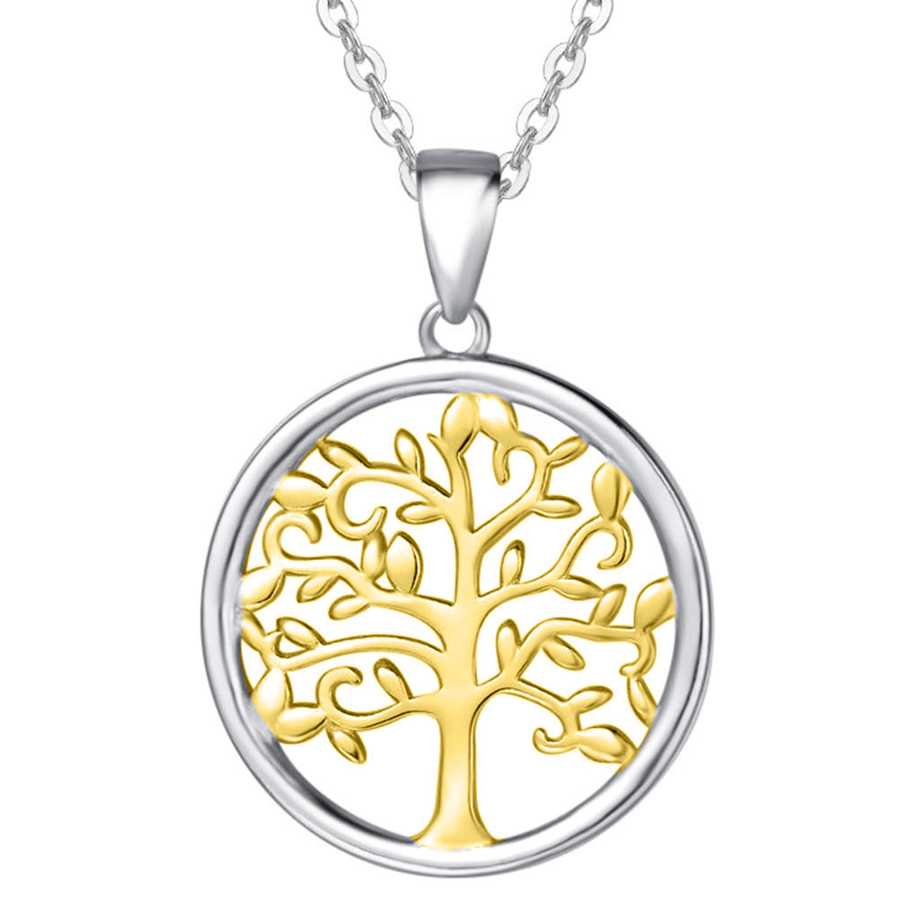 Spring is Here Multi-Color Tree of Life Filigree Necklace in 14K Gold Plating