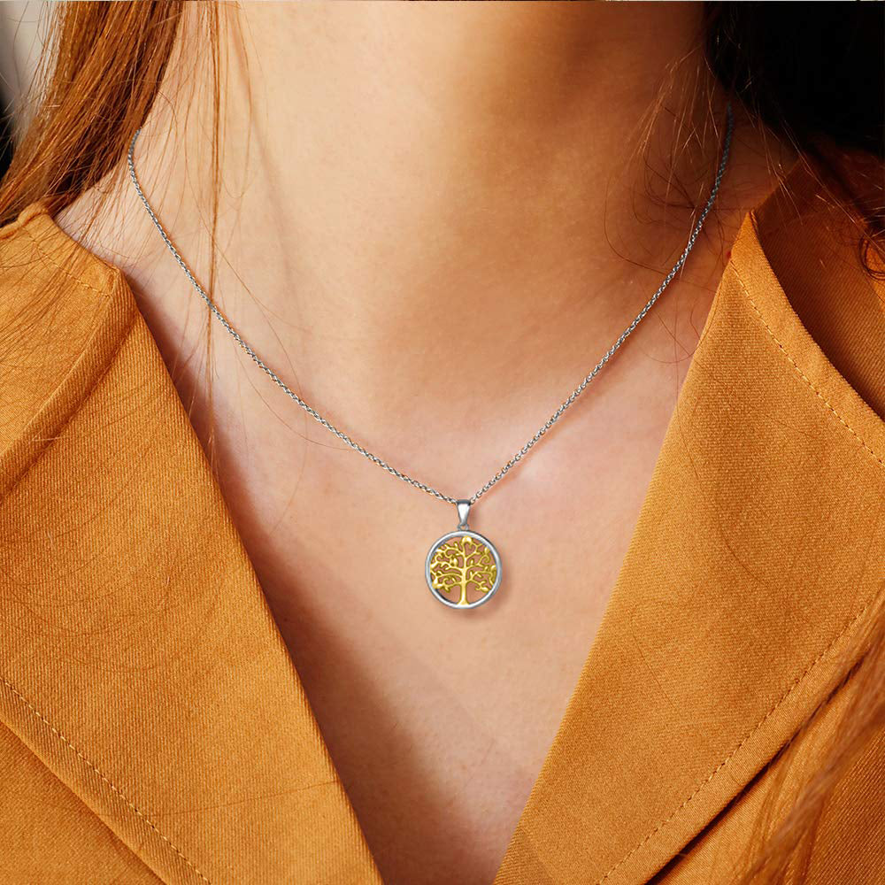 Summer Time Multi-Color Tree of Life Filigree Necklace in 14K Gold Plating