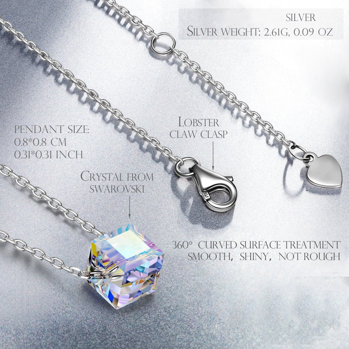 3 Piece Aurora Borilles Set With ® Crystals in 18K White Gold Plated