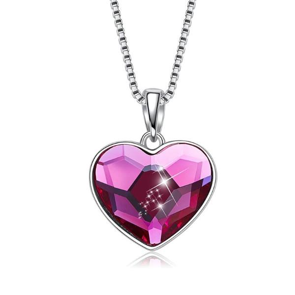 Pink Elements Heart Shaped Necklace in 14K White Gold