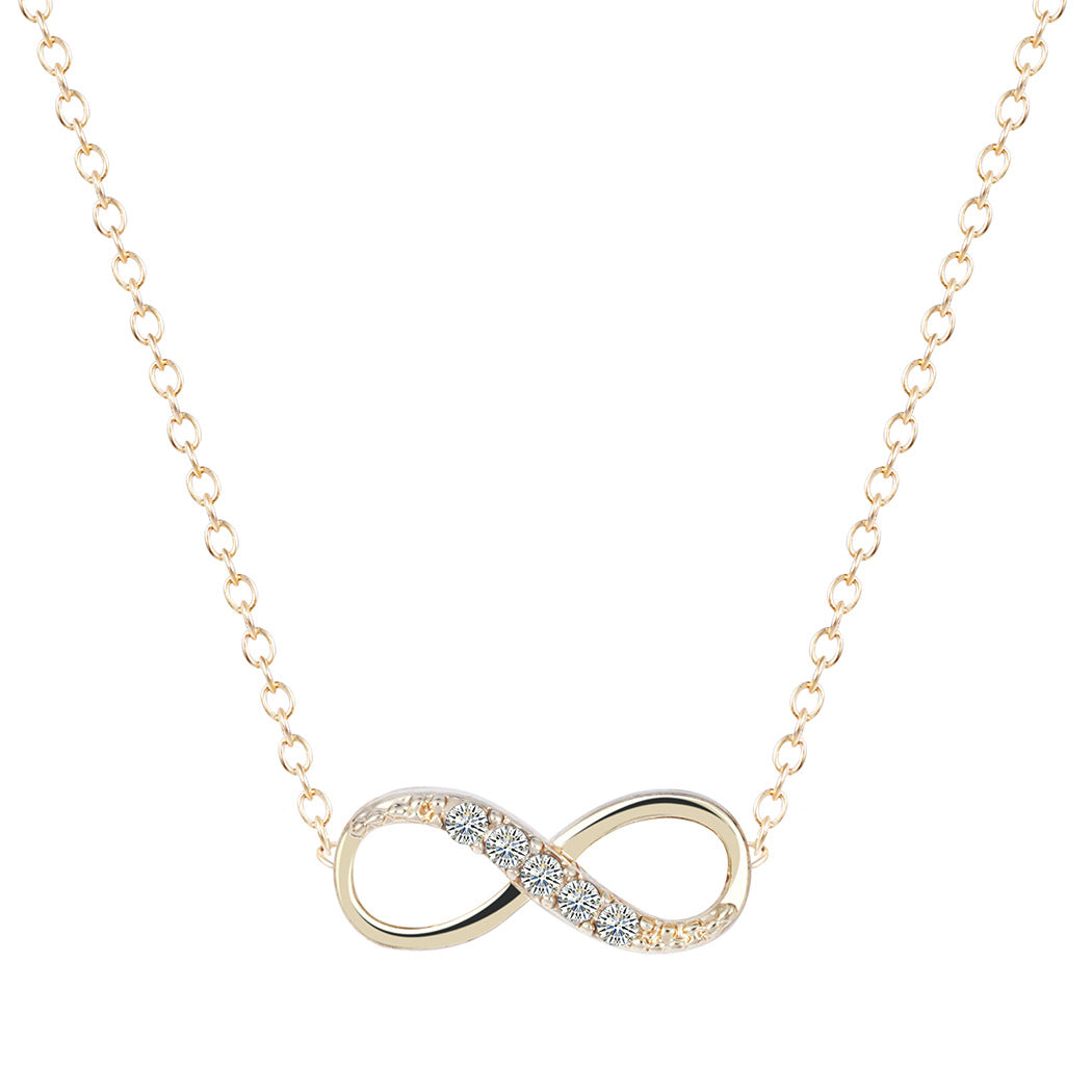 Italian Pav’e Infinity Necklace in 14K Gold Plating