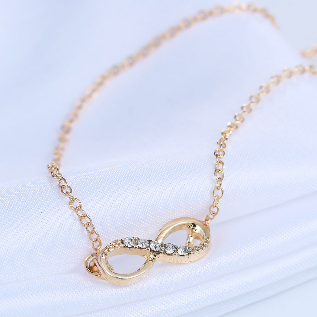 Italian Pav’e Infinity Necklace in 14K Gold Plating