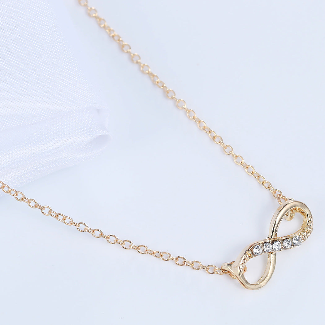 Italian Pav’e Infinity Necklace in 14K Gold Plating