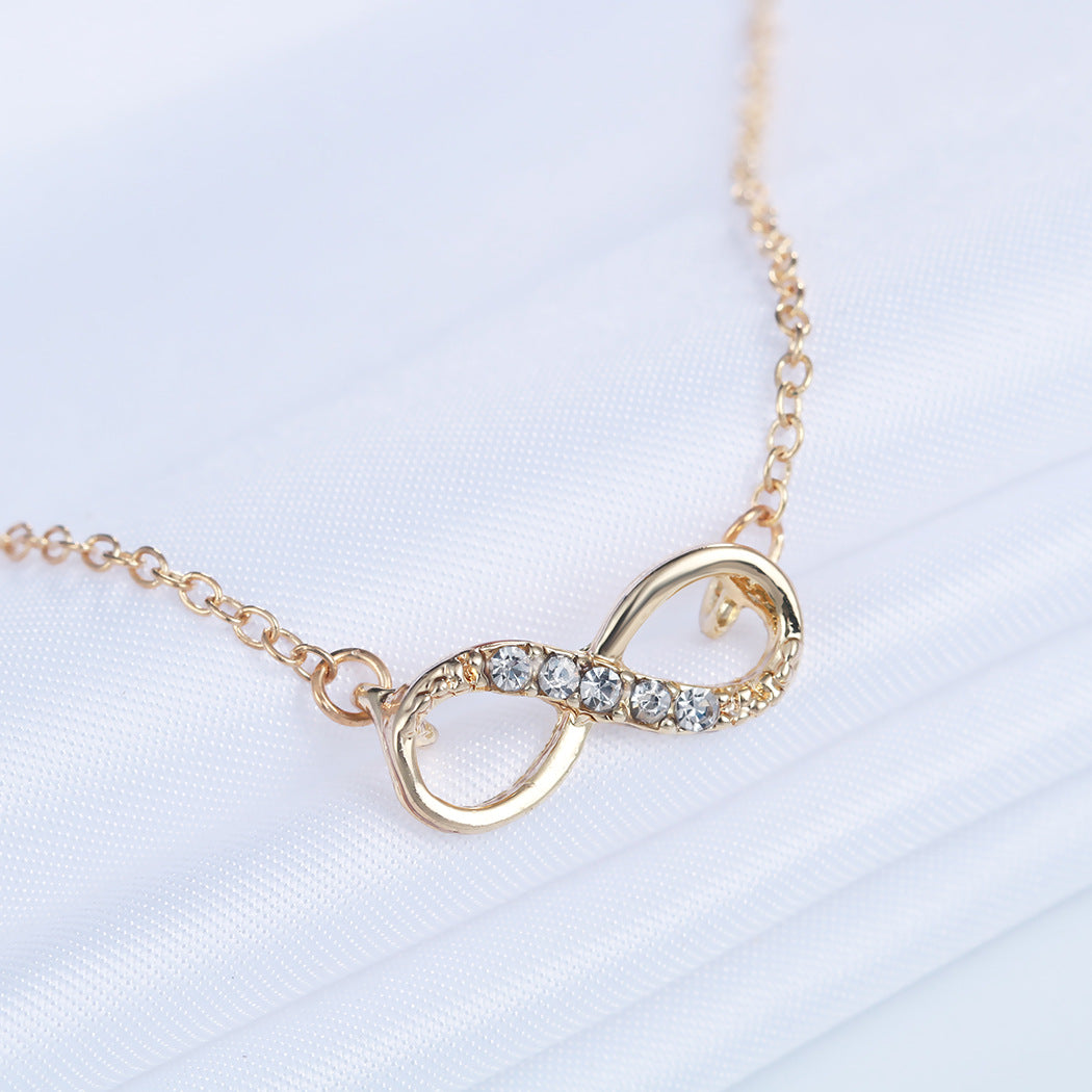 Italian Pav’e Infinity Necklace in 14K Gold Plating