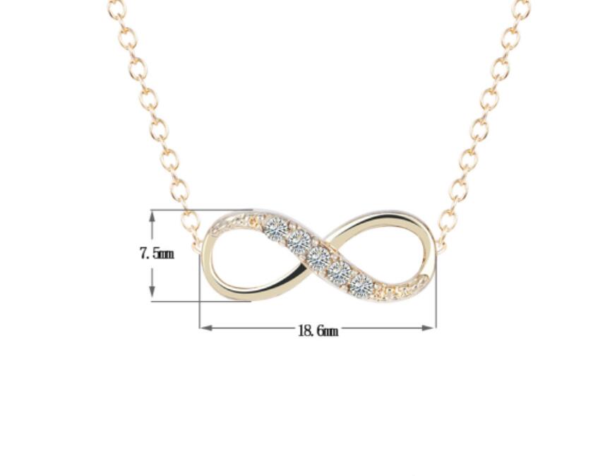 Italian Pav’e Infinity Necklace in 14K Gold Plating