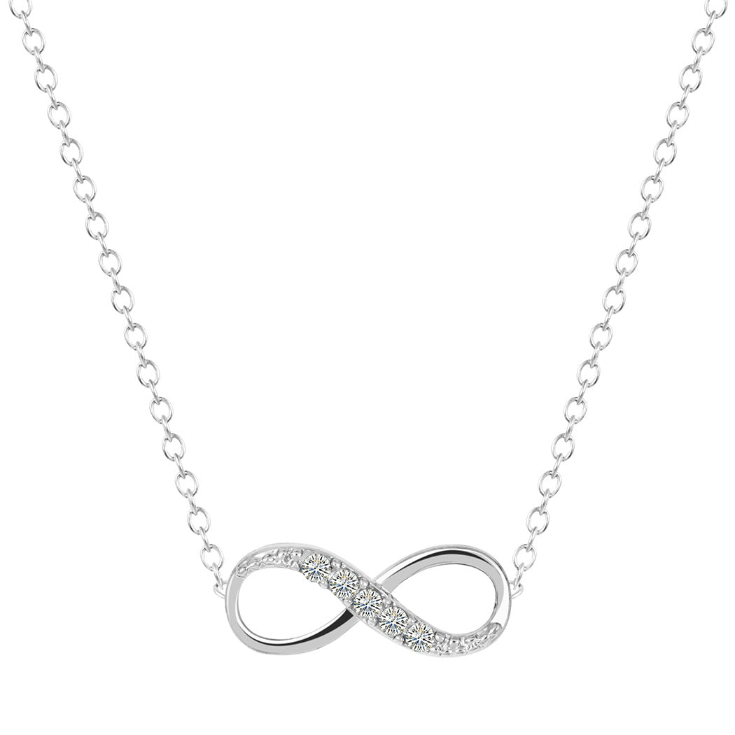 Italian Pav’e Infinity Necklace in 14K Gold Plating