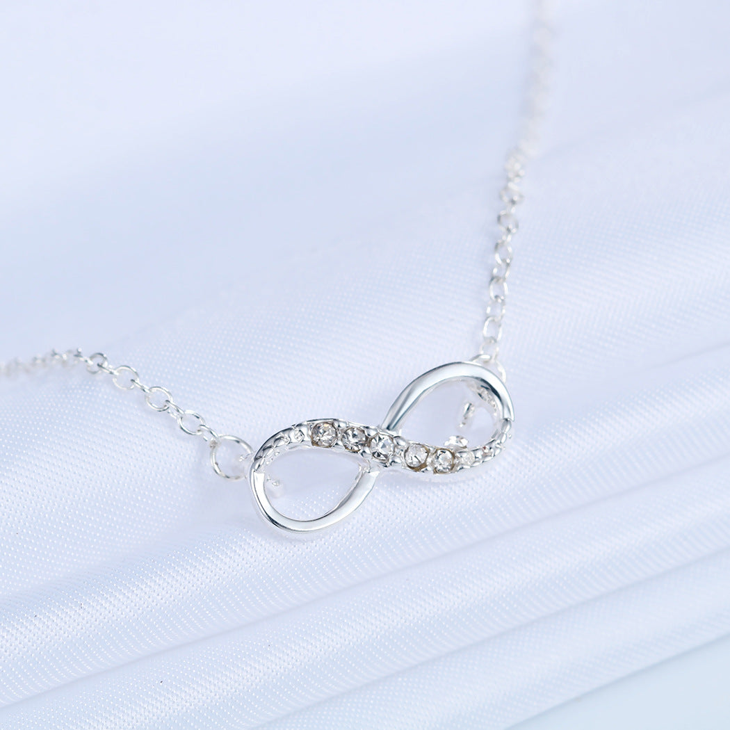 Italian Pav’e Infinity Necklace in 14K Gold Plating
