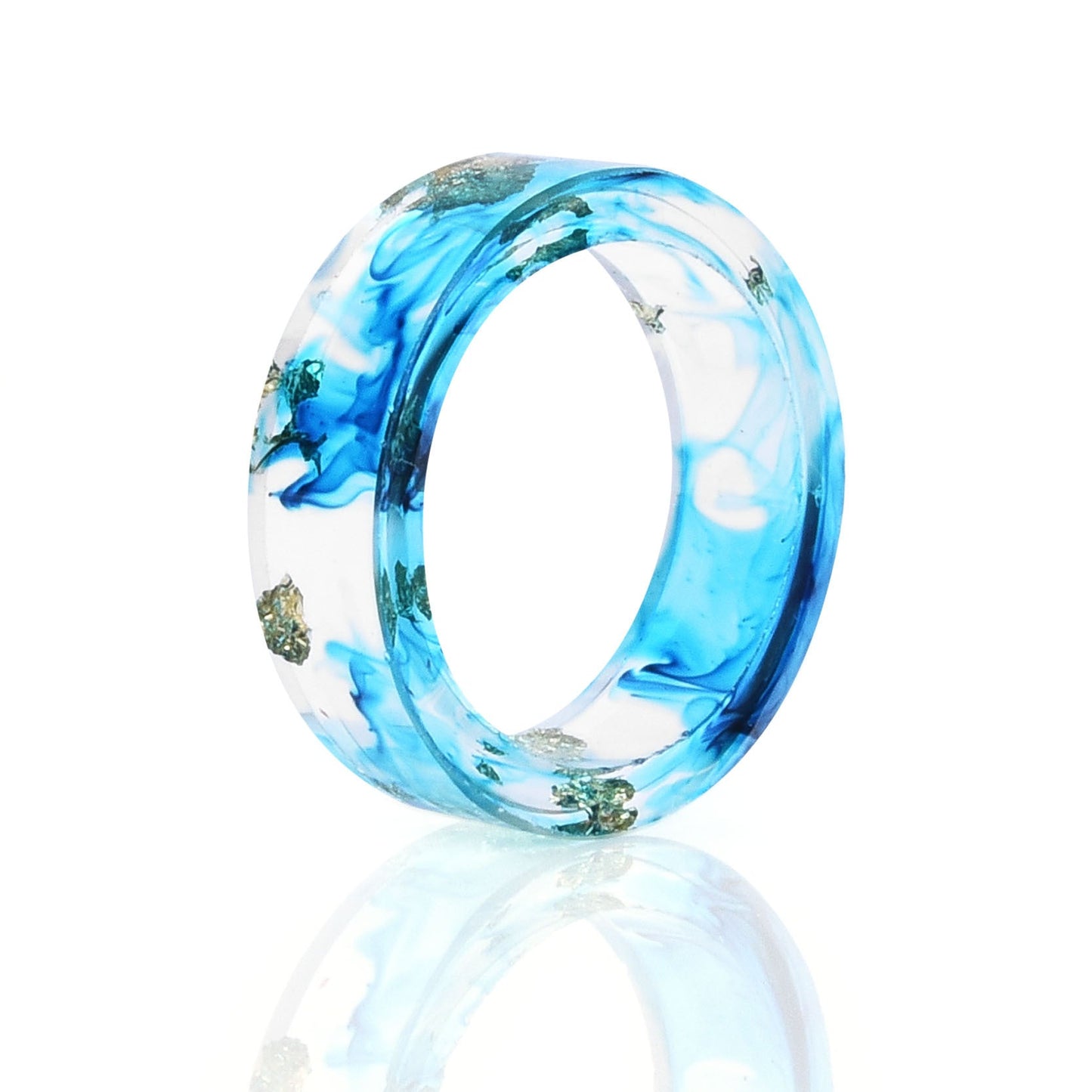 Malibu Blue Tie-Dye Glass Unisex Ring