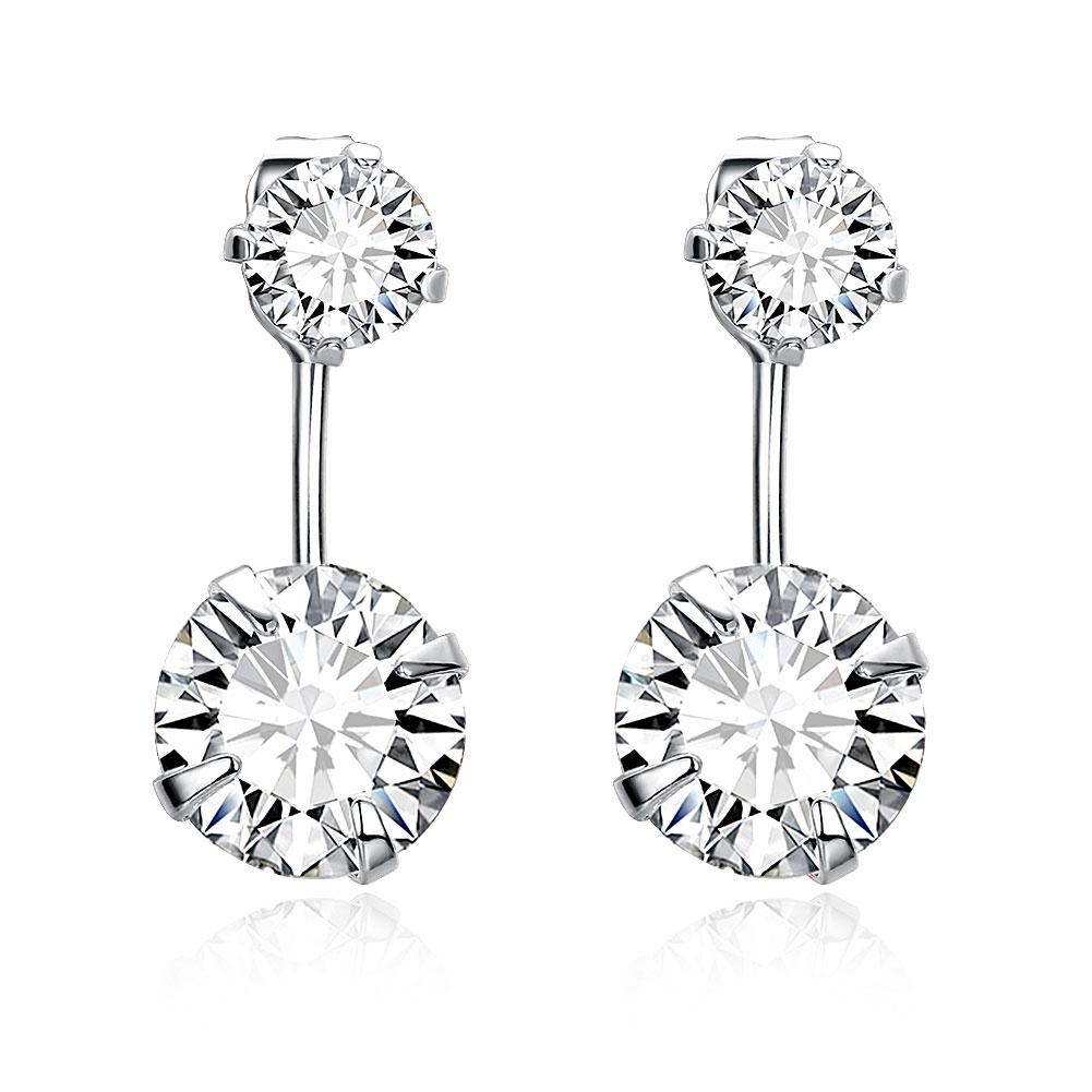 Duo Swarovski Elements Drop Earrings in 18K White Gold, Earring, ALILY , ALILY jewelryjewelry deals, swarovski crystal jewelry, groupon jewelry,, jewelry for mom,