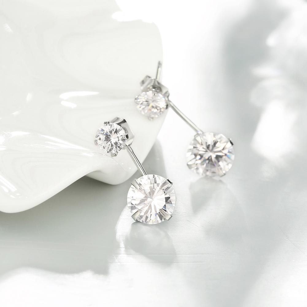 Duo Swarovski Elements Drop Earrings in 18K White Gold, Earring, ALILY , ALILY jewelryjewelry deals, swarovski crystal jewelry, groupon jewelry,, jewelry for mom,