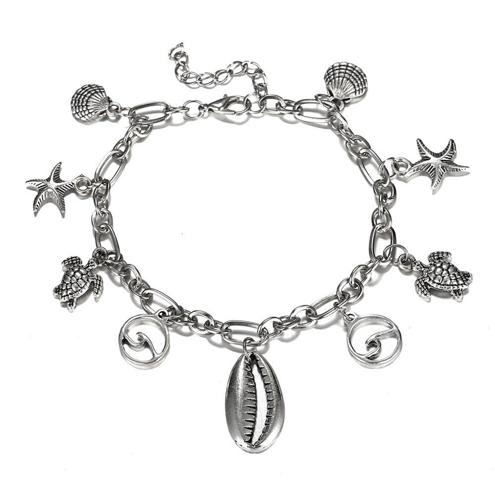Charm Bracelet of the Sea 18K White Gold Plated Bracelet