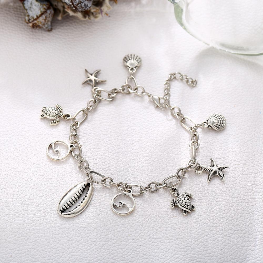 Charm Bracelet of the Sea 18K White Gold Plated Bracelet