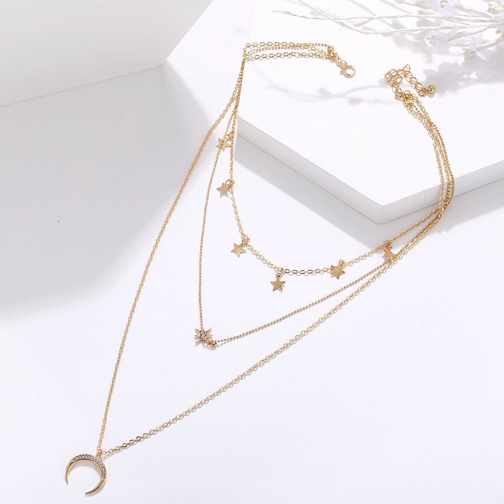 3 Piece Celestial Drop Necklace With ® Crystals 18K Gold Plated Necklace in 18K Gold Plated
