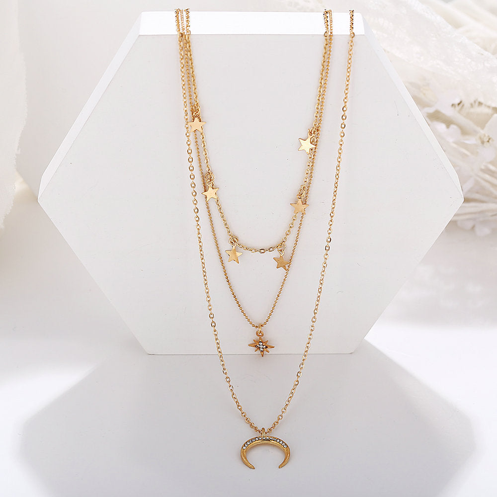 3 Piece Celestial Drop Necklace With ® Crystals 18K Gold Plated Necklace in 18K Gold Plated