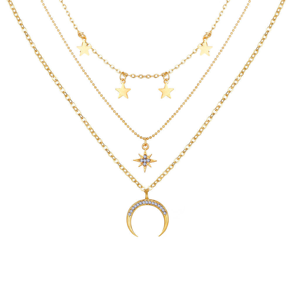 3 Piece Celestial Drop Necklace With ® Crystals 18K Gold Plated Necklace in 18K Gold Plated