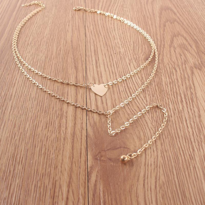 2 Piece Heart Necklace 18K Gold Plated Necklace