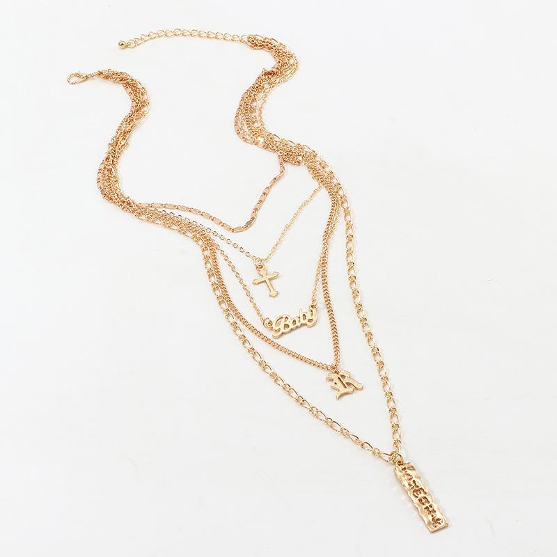 4 Piece Baby Cross Necklace 18K Gold Plated Necklace in 18K Gold Plated