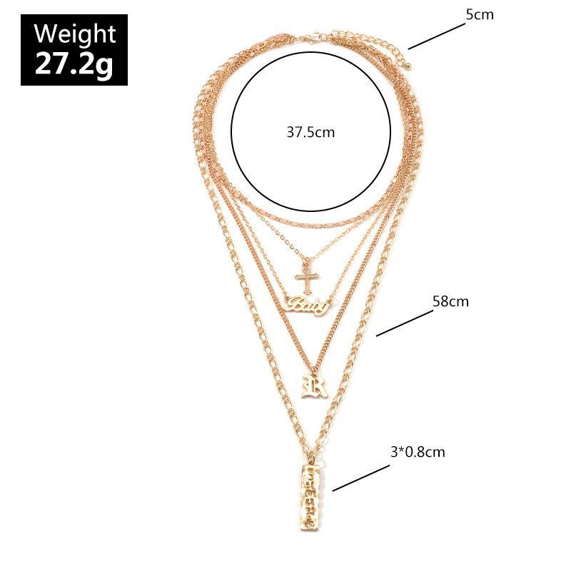 4 Piece Baby Cross Necklace 18K Gold Plated Necklace in 18K Gold Plated