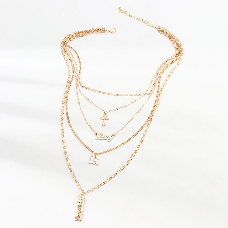 4 Piece Baby Cross Necklace 18K Gold Plated Necklace in 18K Gold Plated