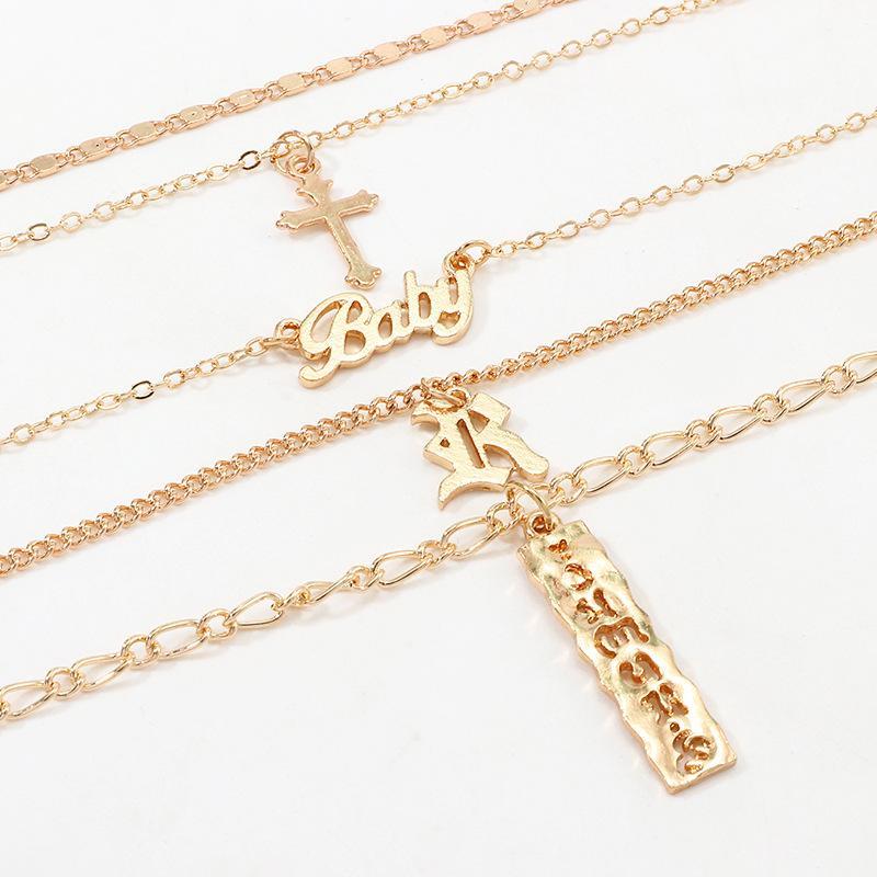 4 Piece Baby Cross Necklace 18K Gold Plated Necklace in 18K Gold Plated