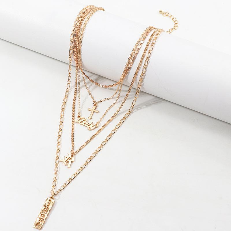 4 Piece Baby Cross Necklace 18K Gold Plated Necklace in 18K Gold Plated