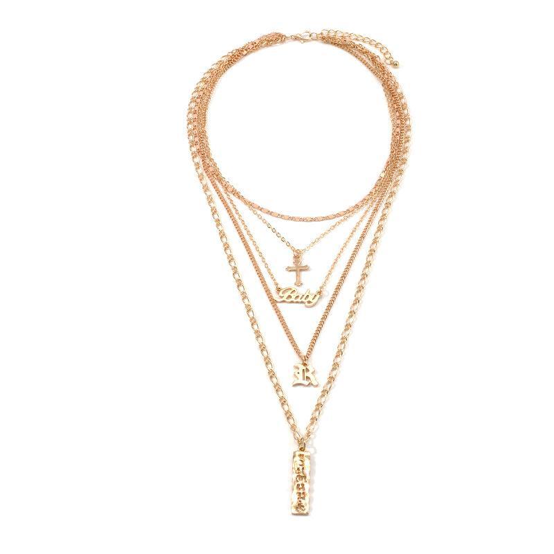 4 Piece Baby Cross Necklace 18K Gold Plated Necklace in 18K Gold Plated
