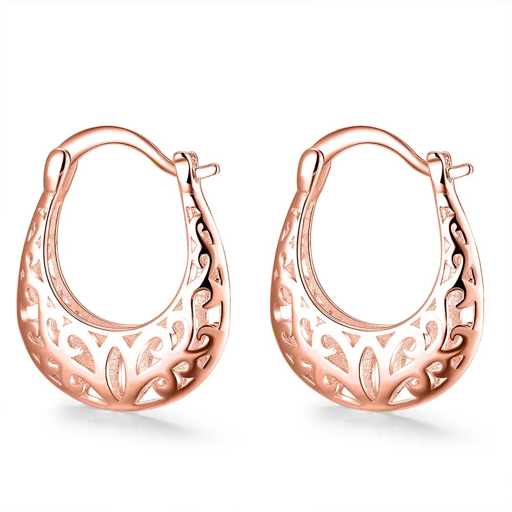 Filigree Leverback French Lock Earringin 18K Rose Gold Plated, Earring, ALILY , ALILY jewelryjewelry deals, swarovski crystal jewelry, groupon jewelry,, jewelry for mom,